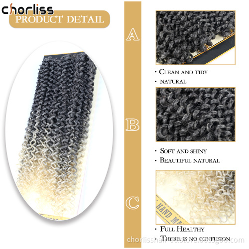 Hot Selling 18''3pcs/Bag PassionTwist Freetress Crochet hair Heat Resistant Water Wave Crochet Braiding Hair Afro ForWomen Daily